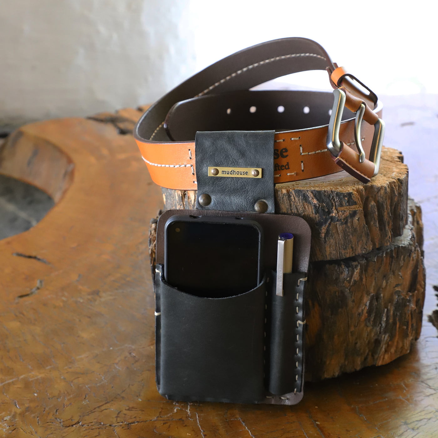 Leather hip pouch Opez